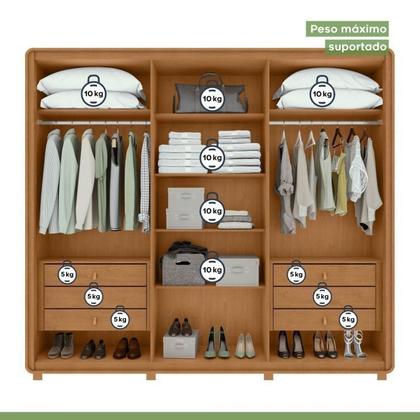 Imagem de Conjunto de Guarda-roupa Casal Loop 6 Portas com Pése Cômoda Vedra