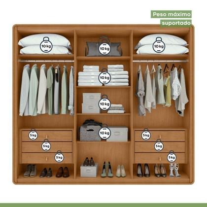 Imagem de Conjunto de Guarda-roupa Casal Loop 6 Portase Cômoda 2 Portas 7 Gavetas 3 Prateleiras Vedra