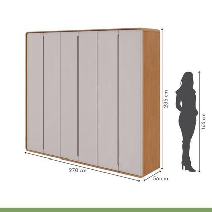 Imagem de Conjunto de Guarda-roupa Casal Loop 6 Portase Cômoda 2 Portas 7 Gavetas 3 Prateleiras Vedra