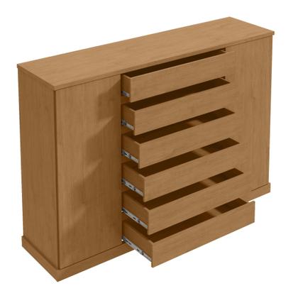 Imagem de Conjunto de Guarda-roupa Casal Loop 6 Portase Cômoda 2 Portas 7 Gavetas 3 Prateleiras Vedra