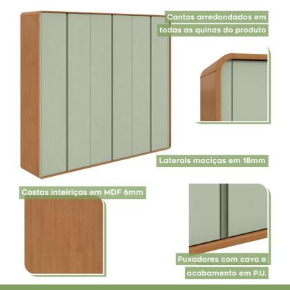 Imagem de Conjunto de Guarda-roupa Casal Loop 6 Portase Cômoda 2 Portas 7 Gavetas 3 Prateleiras Vedra