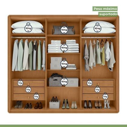 Imagem de Conjunto de Guarda-roupa Casal Loop 6 Portase Cômoda 8 Gavetas 152x48x96cm Loop