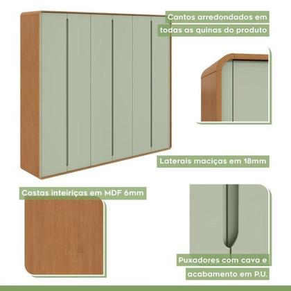 Imagem de Conjunto de Guarda-roupa Casal Loop 6 Portase Cômoda 8 Gavetas 152x48x96cm Loop