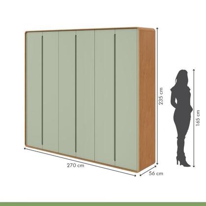 Imagem de Conjunto de Guarda-roupa Casal Loop 6 Portase Cômoda 8 Gavetas 152x48x96cm Loop