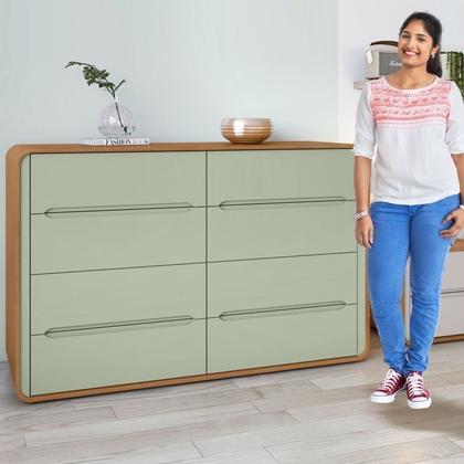 Imagem de Conjunto de Guarda-roupa Casal Loop 6 Portase Cômoda 8 Gavetas 152x48x96cm Loop