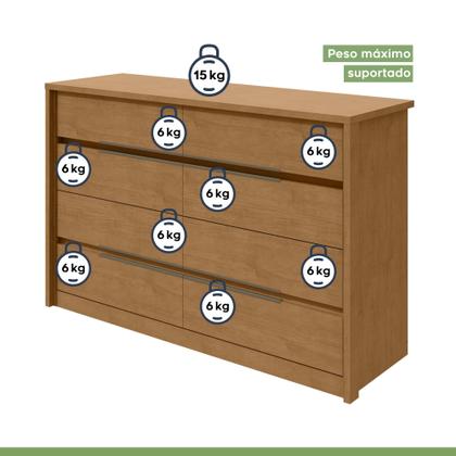 Imagem de Conjunto de Guarda-roupa Casal Loop 6 Portase Cômoda 8 Gavetas Urban