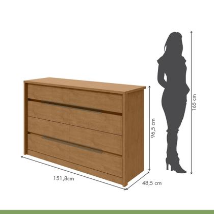 Imagem de Conjunto de Guarda-roupa Casal Loop 6 Portase Cômoda 8 Gavetas Urban