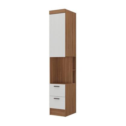 Imagem de Conjunto de Guarda-Roupa Modulado 6 Portas 6 Gavetas 4 Peças Viena Yescasa Branco/Nogal