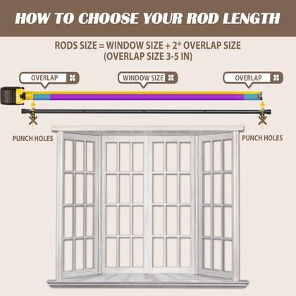 Imagem de Conjunto de hastes de cortina dupla YeyeBest 168 a 366 cm Metal Black