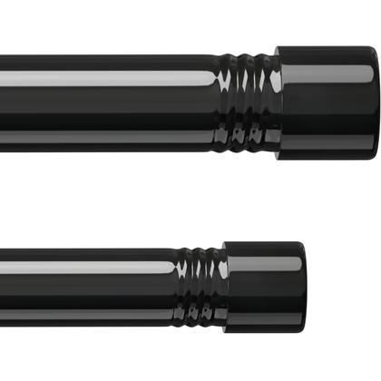 Imagem de Conjunto de hastes de cortina dupla YeyeBest 168 a 366 cm Metal Black
