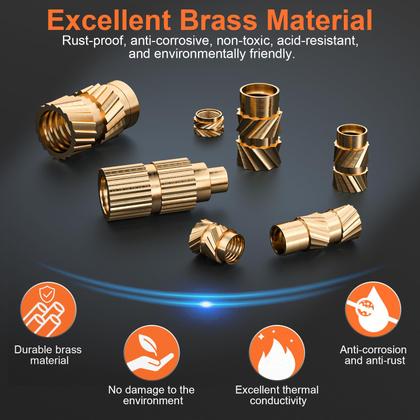 Imagem de Conjunto de insertos roscados INCLY 440 unidades com ponta de solda e adaptador