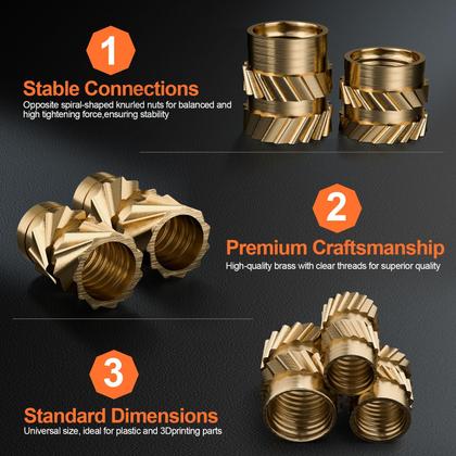 Imagem de Conjunto de insertos roscados INCLY 440 unidades com ponta de solda e adaptador