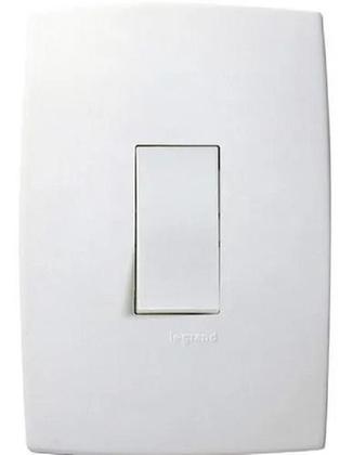 Imagem de Conjunto de Interruptor Simples Vertical 4x2 Branco Pial Plus