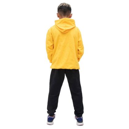 Imagem de Conjunto de Inverno Infantil Menino Blusa Canguru Com Capuz Ajustavel e Calça Comprida Estampada
