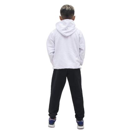 Imagem de Conjunto de Inverno Infantil Menino Blusa Canguru Com Capuz Ajustavel e Calça Comprida Estampada