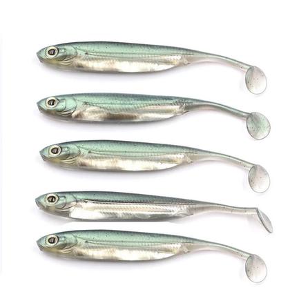 Imagem de Conjunto De Iscas De Pesca De Silicone Macio 5 Peças 6g 10g Shad Wobbler Swimbait De Borracha Com