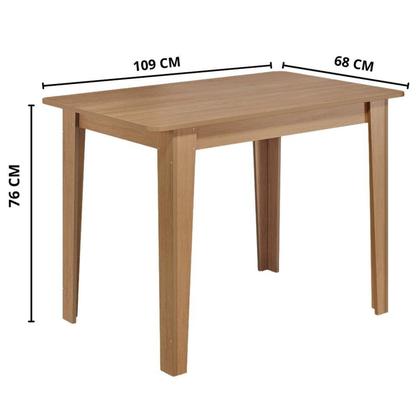 Imagem de Conjunto de Jantar 4 Lugares com Mesa Retangular Tampo Mdf 1,10m e 4 Cadeiras Delta Nicoli