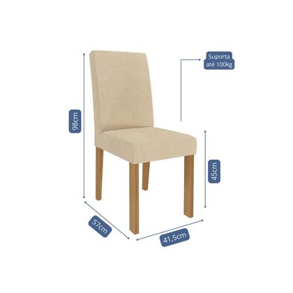 Imagem de Conjunto de Jantar 4 Lugares Mesa Patrícia com Tampo de Vidro e 4 Cadeiras