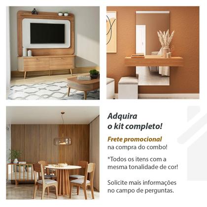 Imagem de Conjunto de Jantar 6 Lugares Mesa 1,80m em MDF e Base Ripada