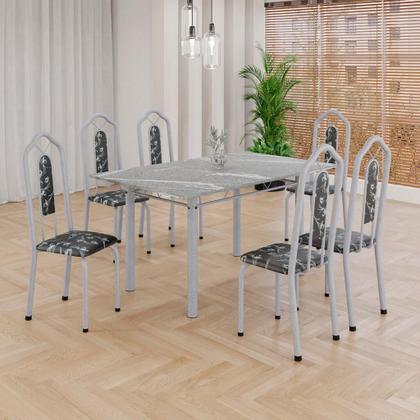 Imagem de Conjunto de Jantar Brenda 6 Lugares 140x75 Granito Tópazio