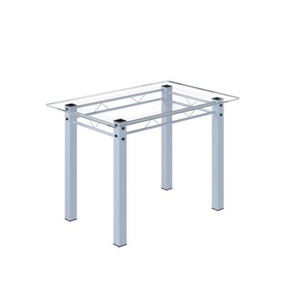 Imagem de Conjunto de Jantar Mesa 100x60cm Tampo de Vidro Incolor com 4 Cadeiras Sara Yescasa