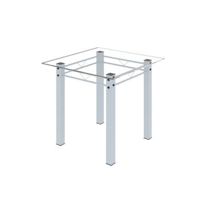 Imagem de Conjunto de Jantar Mesa 75x75cm Tampo de Vidro Incolor com 4 Cadeiras Sara Yescasa