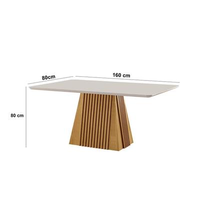 Imagem de Conjunto de Jantar Mesa Áustria 160cm X 80cm Tampo Mdf/vidro com 6 Cadeiras Mônaco Yescasa