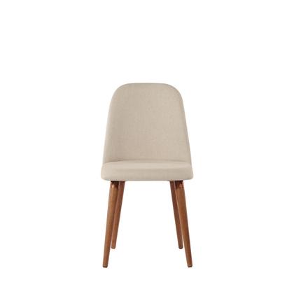 Imagem de Conjunto de Jantar Mesa com Vidro Avena 6 Cadeiras New Drop - Canella c/ Bege