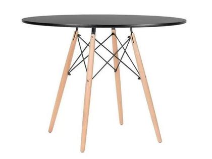 Imagem de Conjunto de Jantar Mesa Eiffel 120cm Preta + 6 Cadeiras Eiffel DKR Pretas