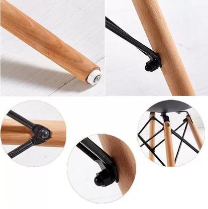 Imagem de Conjunto de Jantar Mesa Eiffel 80cm Preta + 4 Cadeiras Eiffel DKR Brancas