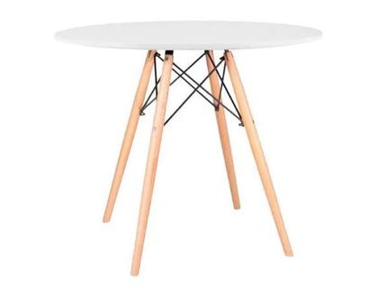 Imagem de Conjunto de Jantar Mesa Eiffel 90cm Branca + 4 Cadeiras Eiffel DKR Brancas