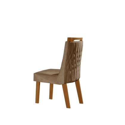 Imagem de Conjunto de Jantar Mesa Maia Tampo Mdf e Vidro com 6 Cadeiras Atena