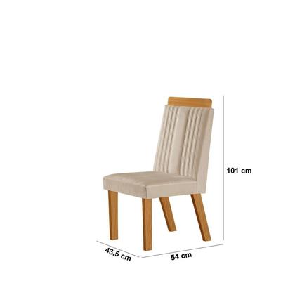 Imagem de Conjunto de Jantar Mesa Maia Tampo Mdf e Vidro com 6 Cadeiras Florença