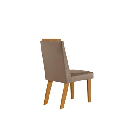 Imagem de Conjunto de Jantar Mesa Miami Tampo MDF e Vidro com 6 Cadeiras Florença Estofadas Castanho Cinamomo e Off White Yescasa