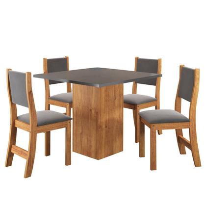 Imagem de Conjunto de Jantar Mesa Quadrada Liric com 4 Cadeiras Sol