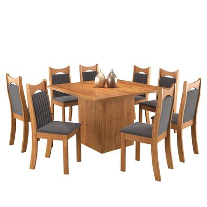 Imagem de Conjunto de Jantar Mesa Quadrada Panama com 8 Cadeiras Dalas