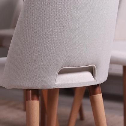 Imagem de Conjunto de Jantar Mesa Redonda com Vidro Bennett 6 Cadeiras Drop - Natural c/ Off White