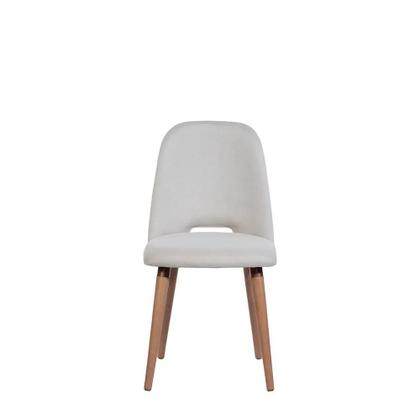 Imagem de Conjunto de Jantar Mesa Redonda com Vidro Bennett 6 Cadeiras Drop - Natural c/ Off White