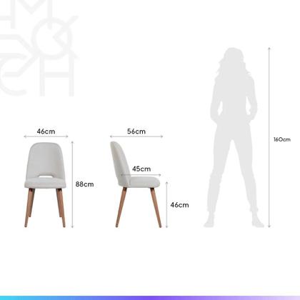 Imagem de Conjunto de Jantar Mesa Redonda com Vidro Bennett 6 Cadeiras Drop - Natural c/ Off White