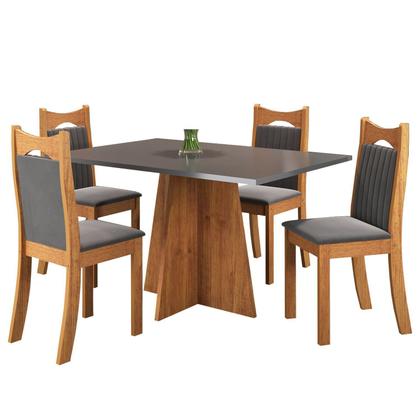Imagem de Conjunto de Jantar Mesa Retangular Laisa com 4 Cadeiras Dalas