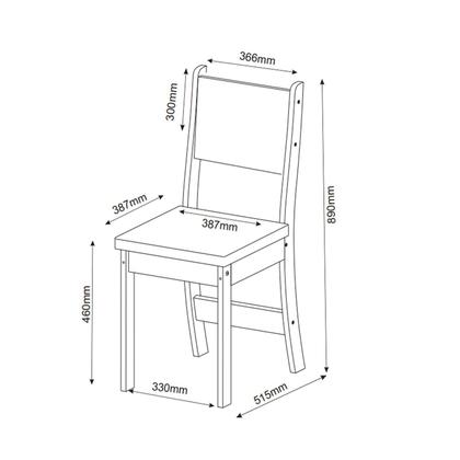 Imagem de Conjunto de Jantar Mesa Retangular Sense com 4 Cadeiras Sol Mel/Blonde/Marfim