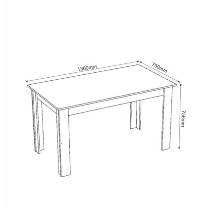 Imagem de Conjunto de Jantar Mesa Retangular Timbo com 6 Cadeiras Dalas
