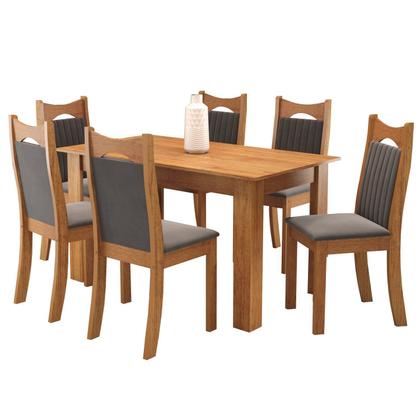 Imagem de Conjunto de Jantar Mesa Retangular Timbo com 6 Cadeiras Dalas