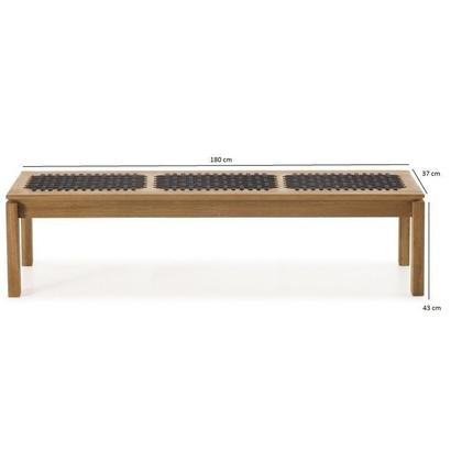 Imagem de Conjunto de Jantar para Jardim 1 Mesa 4 Cadeiras 1 Banco com Corda Náutica Traço