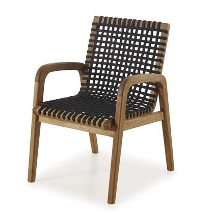 Imagem de Conjunto de Jantar para Jardim 1 Mesa 4 Cadeiras 1 Banco com Corda Náutica Traço