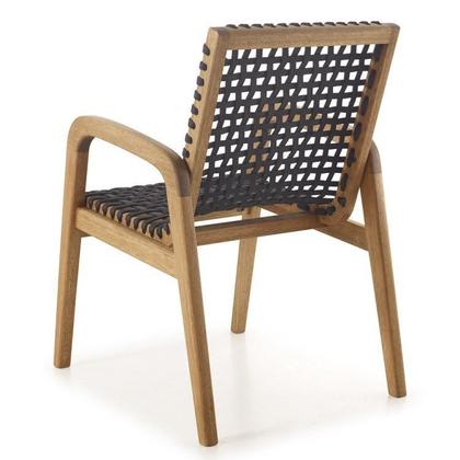 Imagem de Conjunto de Jantar para Jardim 1 Mesa 4 Cadeiras 1 Banco com Corda Náutica Traço