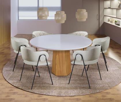 Imagem de Conjunto de Jantar Siena com 6 Cadeiras Base Roraima BM Tubulares