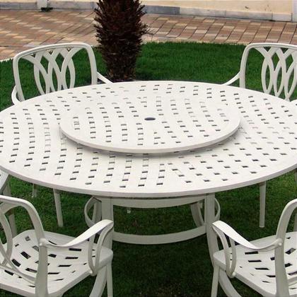 Imagem de Conjunto de Jardim com Mesa Giratória 6 Cadeiras Fênix + Guarda Sol e Base