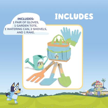 Imagem de Conjunto de jardinagem Little Kids BLUEY Kids com regador, luvas