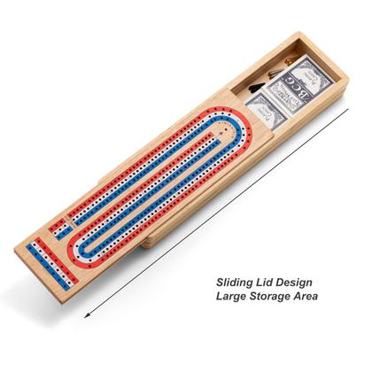 Imagem de Conjunto de jogos de tabuleiro Cribbage Ceebyfa com grande armazenamento de madeira maciça